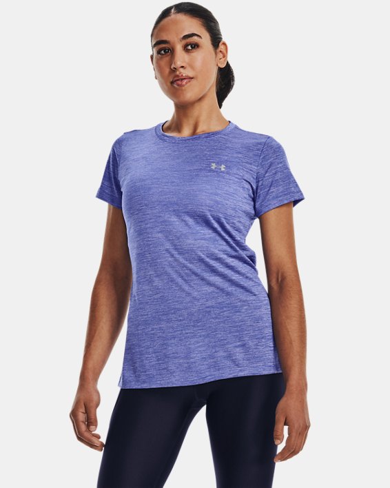Women's UA Tech™ Twist T-Shirt, Blue, pdpMainDesktop image number 0